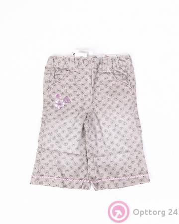 Брюки для девочки светло-серые с цветами купить оптом