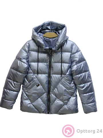 Куртка женская зимняя цвета синий металлик  купить оптом