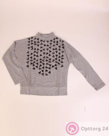 Водолазка детская серая с декором купить оптом