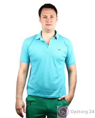 Футболка-поло мужская светло-голубого цвета купить оптом