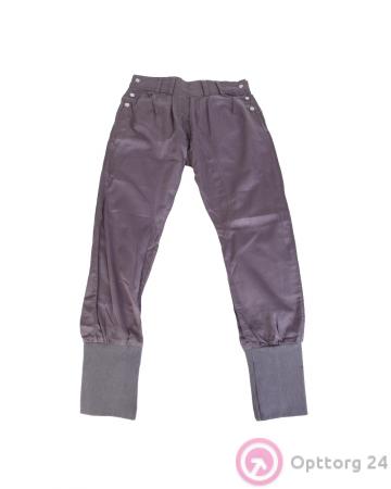 Брюки для девочки серого цвета с резинками купить оптом