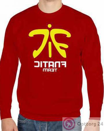 Толстовка красная с логотипом Fnatic Team купить оптом