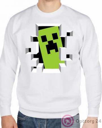Толстовка унисекс белая Minecraft купить оптом