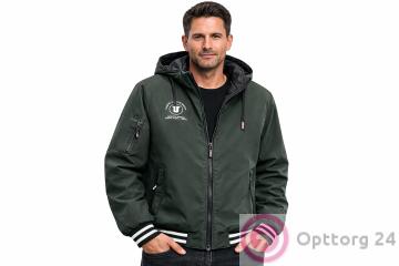 Куртка мужская двухсторонняя на синтепоне с карманом на рукаве купить оптом