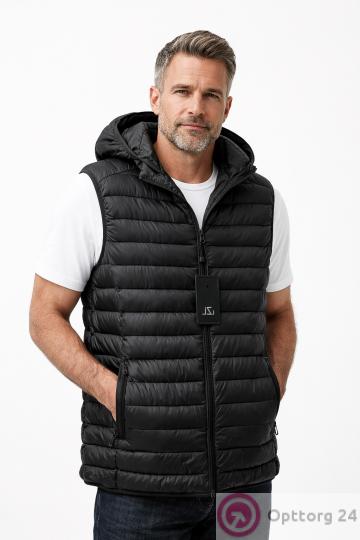 Жилет мужской стеганный на синтепоне однотонного цвета купить оптом