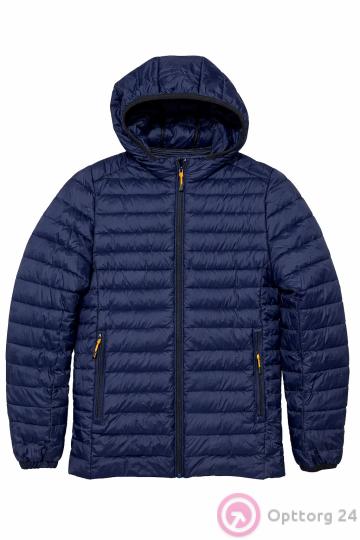 Куртка мужская стеганная на синтепоне с капюшоном укороченная купить оптом