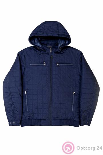 Куртка мужская на синтепоне большого размера темно-синего цвета купить оптом
