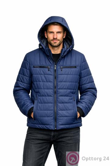 Куртка мужская демисезонная стеганная в крупный квадрат купить оптом