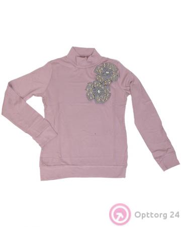 Кофта для девочки розовая с цветочной аппликацией купить оптом