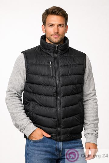 Жилеты мужские на синтепоне (БОЛЬШИЕ РАЗМЕРЫ) однотонные (синий, серый, черный) купить оптом