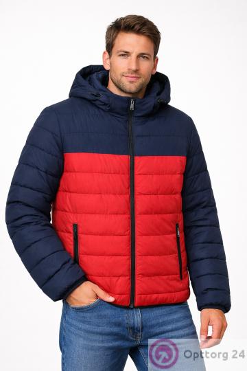 Куртка мужская двухцветная демисезонная на молнии купить оптом