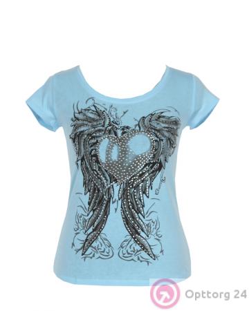 Футболка женская с рисунком в виде крыльев купить оптом