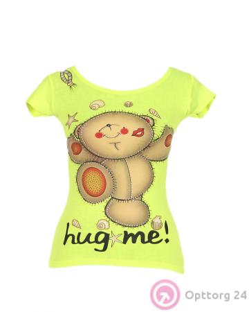 Футболка женская с рисунком танцующего мишки купить оптом