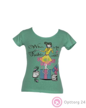 Женская футболка с рисунком модницы купить оптом