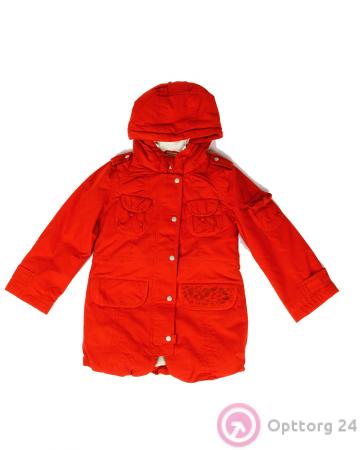 Куртка детская красного цвета с декором купить оптом