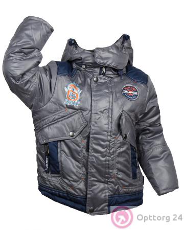 Костюм для мальчика утепленный куртка+брюки серебристого цвета купить оптом