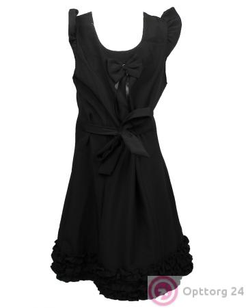 Сарафан детский чёрного цвета с бабочкой и поясом купить оптом