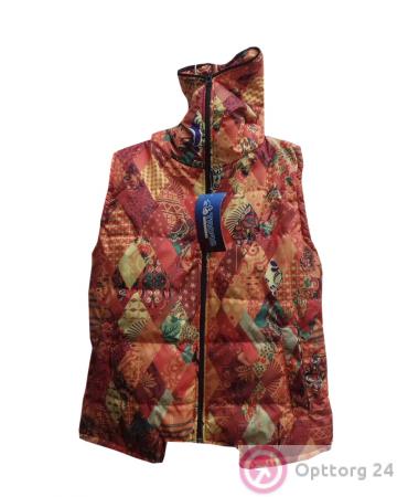 Жилет детский кораллового цвета с абстрактным принтом купить оптом