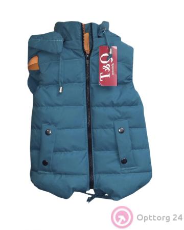 Жилет синего цвета для девочки купить оптом