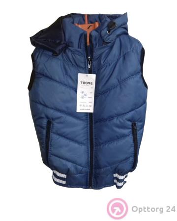 Жилет насыщенного синего цвета для мальчика купить оптом