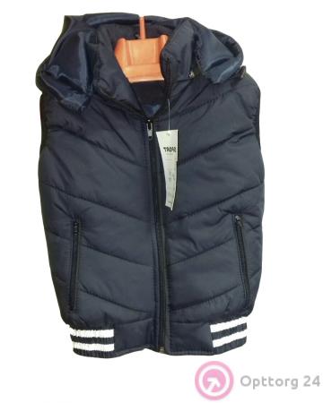 Жилет пастельного темно-синего цвета купить оптом