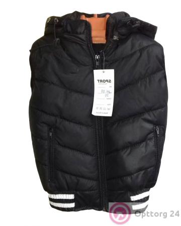 Жилет черного цвета с белыми полосками купить оптом