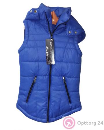 Жилет для девочки подростковый синего цвета купить оптом