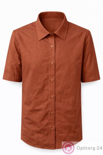 Рубашка мужская с коротким рукавом Vitali Rocci из хлопка (ассортимент цветов) купить оптом