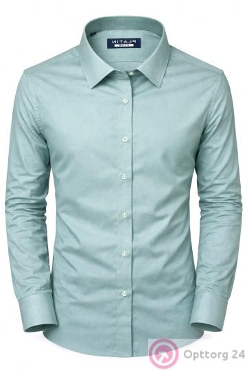 Рубашка мужская классическая прямая из хлопка Platin купить оптом