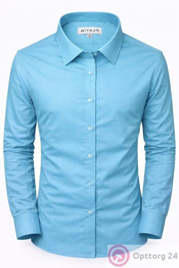 Рубашка мужская классическая прямая из хлопка Platin купить оптом