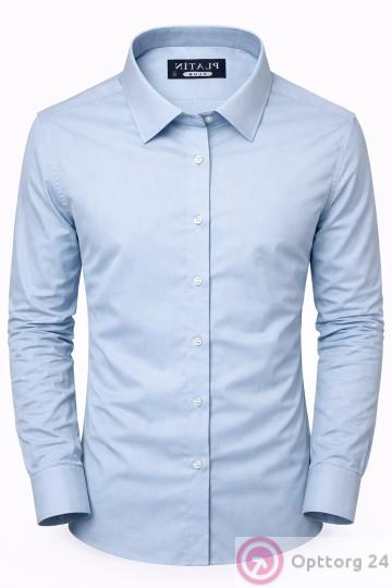Рубашка мужская классическая прямая из хлопка Platin купить оптом