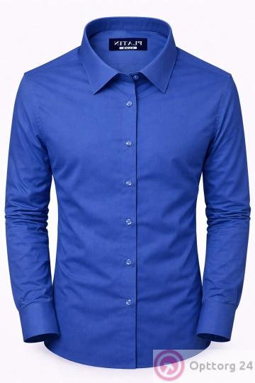 Рубашка мужская классическая прямая из хлопка Platin купить оптом
