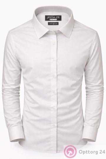 Рубашка мужская классическая приталенная из хлопка Platin купить оптом