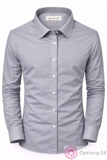 Рубашка мужская классическая прямая из хлопка Platin купить оптом