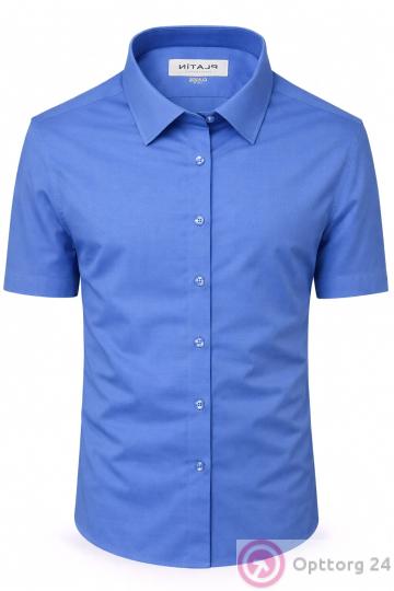 Рубашка мужская классическая прямая из хлопка Platin купить оптом