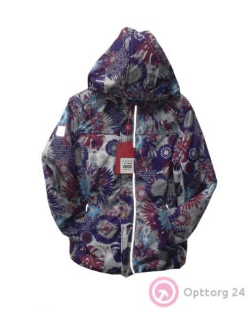 Куртка детская синего цвета с абстрактным принтом купить оптом