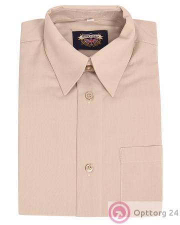 Сорочка школьная для мальчиков бежевого цвета купить оптом