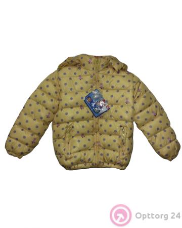 Детская куртка желтая в горошек купить оптом
