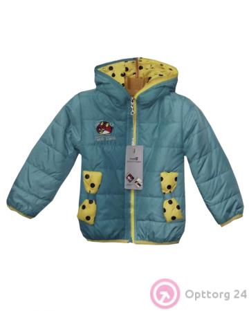 Детская куртка голубая с изображением Злой птички купить оптом