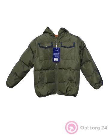 Детская куртка зеленая с синими вставками купить оптом