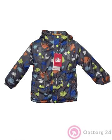 Куртка детская темно-синего цвета с динозаврами купить оптом