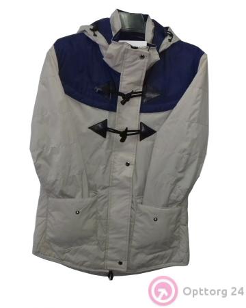 Куртка детская серого цвета с синим верхом купить оптом