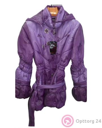 Плащ на синтепоне фиолетовый с изображением бабочек купить оптом