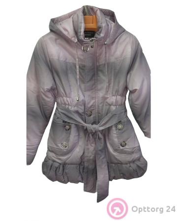 Плащ на синтепоне розово-серый купить оптом