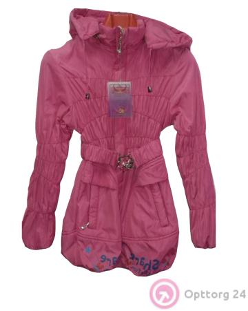 Плащ детский розовый с надписью снизу купить оптом