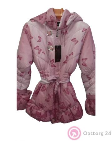 Плащ детский малиновый с бабочками купить оптом