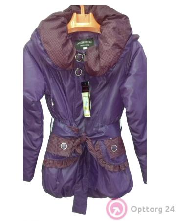 Плащ детский фиолетовый с объемным воротником купить оптом