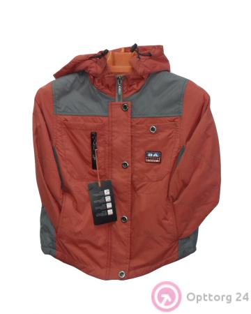 Куртка красная с серыми вставками на плечах купить оптом