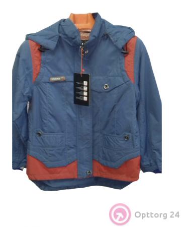 Куртка синяя с красными вставкам внизу купить оптом