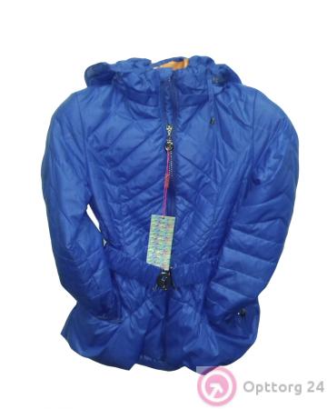 Куртка детская синяя с поясом купить оптом